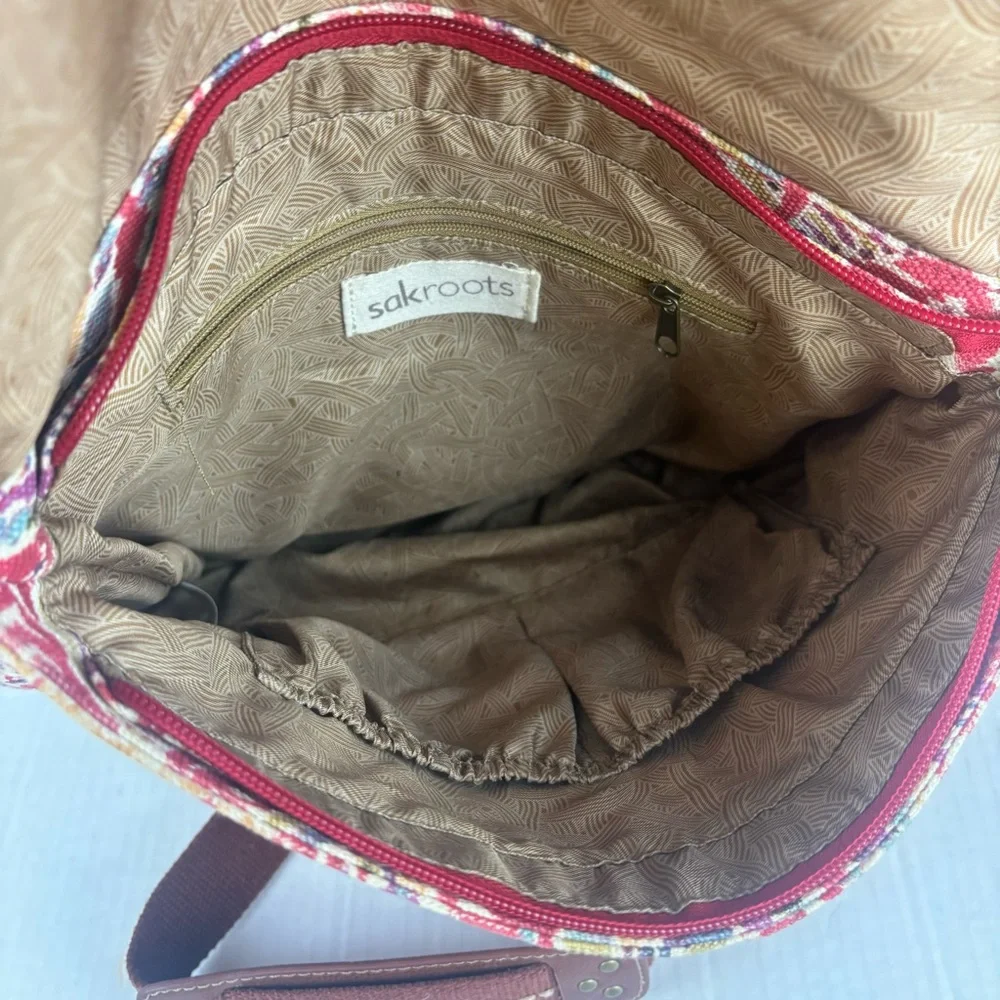 Sakroots Convertible Backpack Shoulder Bag-Mult Colored Boho Pattern Canvas